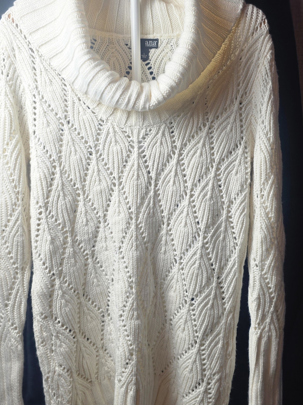 a.n.a Cream Cable Knit Cowl Neck Sweater